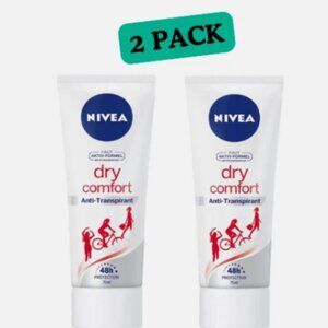 Pack of 2 Nivea Dry Comfort Anti-Transpirant Deodorant Cream 75Ml / 2.53Oz